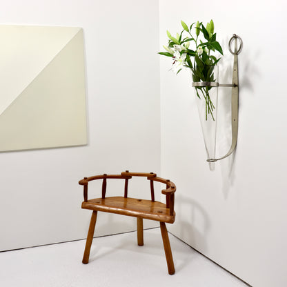 Wrought Iron and Glass Wall Sconce Vase