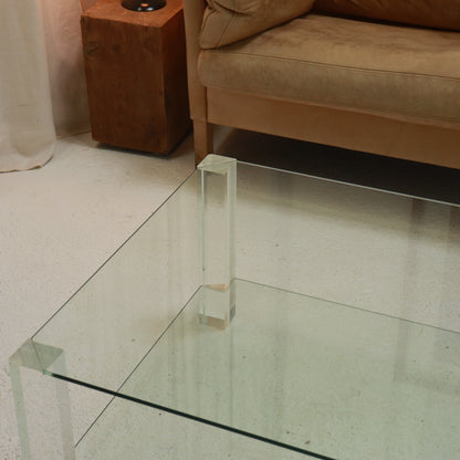 Vintage Glass and Lucite coffee table