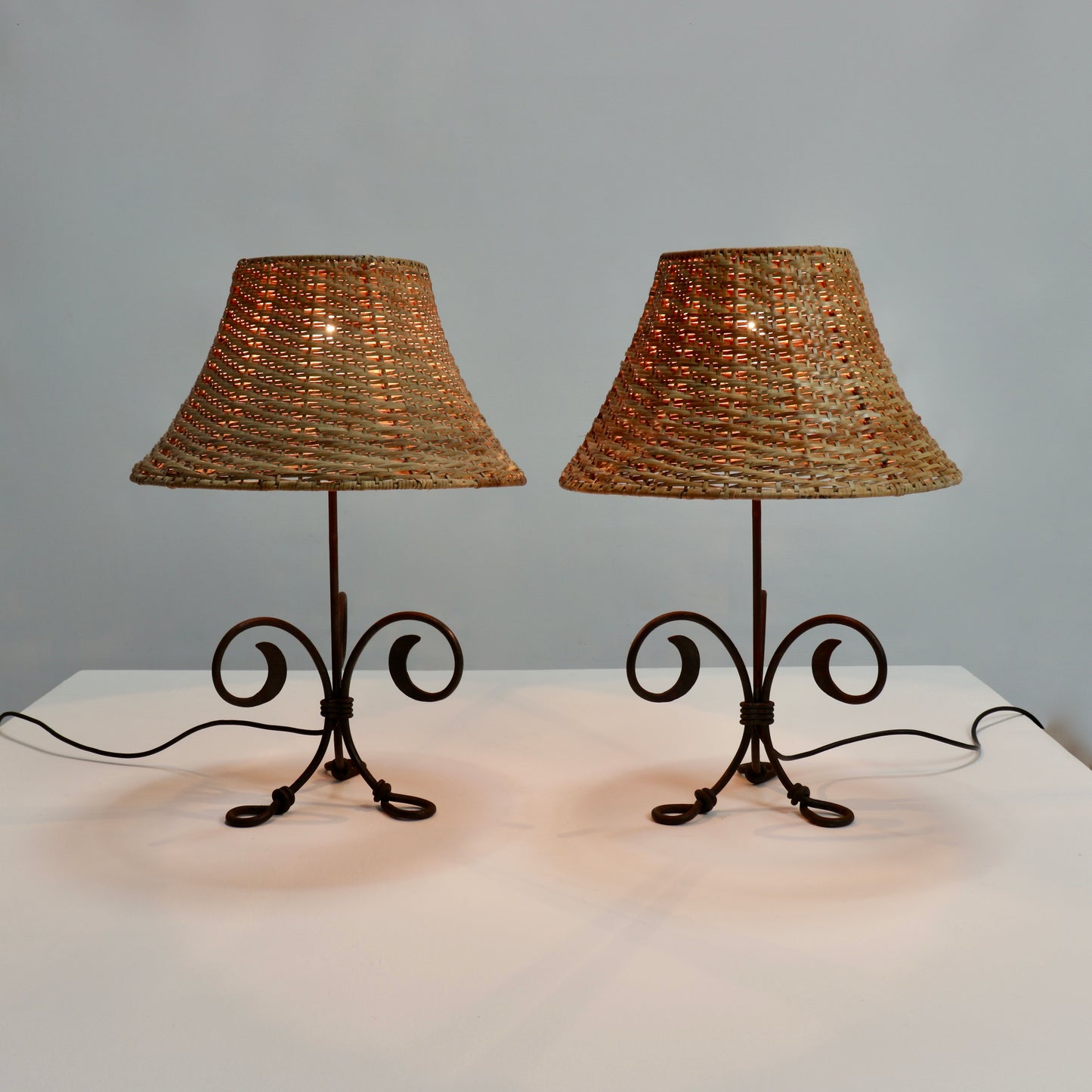 Hand forged wrought iron lamps
