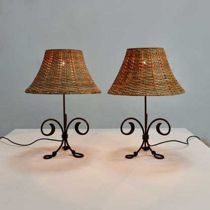 Hand forged wrought iron lamps
