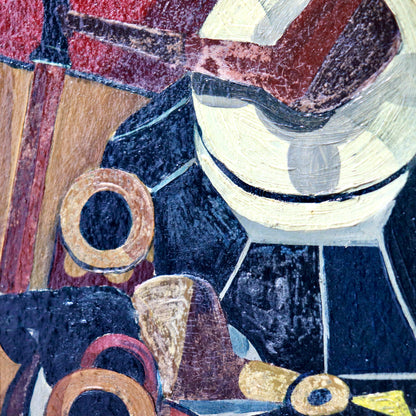 Mid Century abstract oil on board
