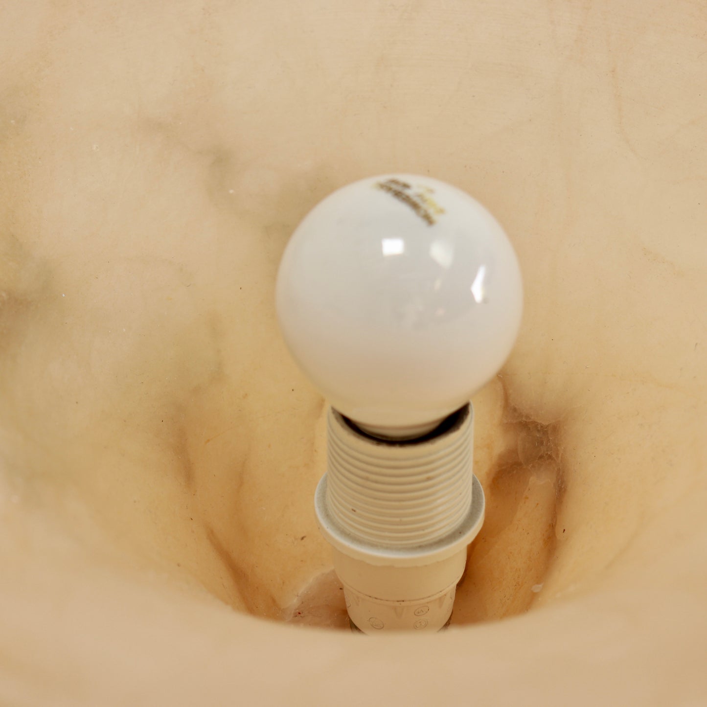 Italian Carved Alabaster Uplighter Table Lamp