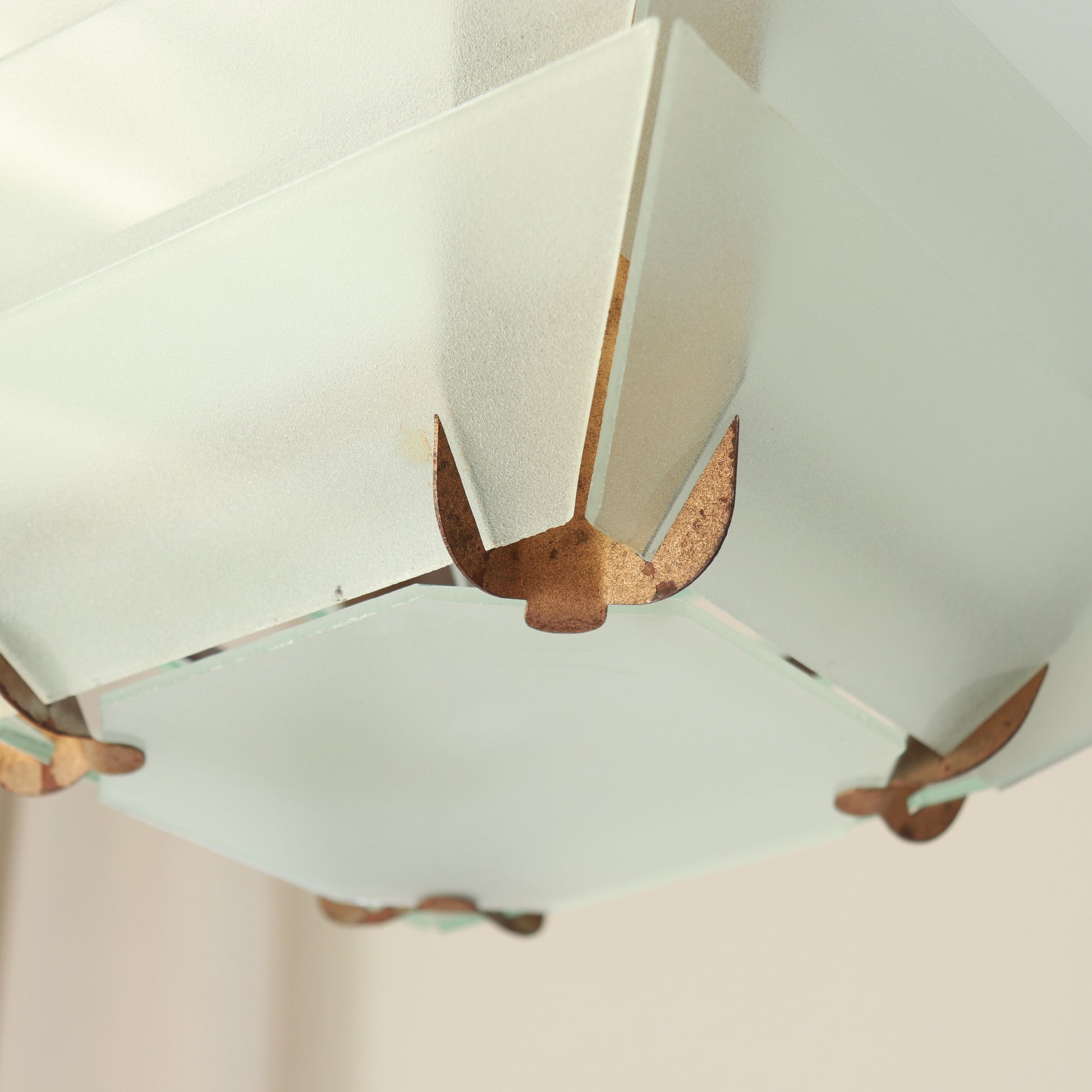 Frosted glass layered pendant light side view