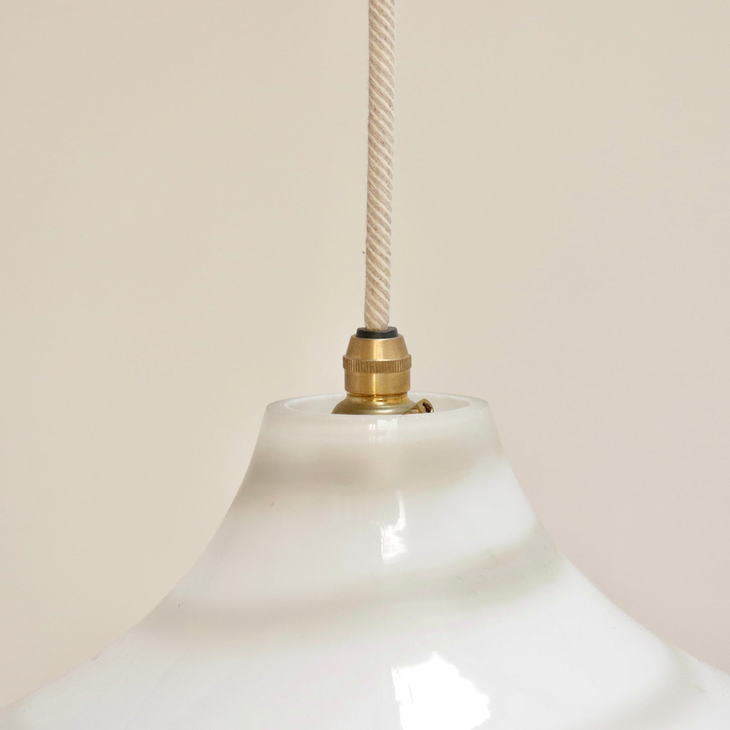 Vintage spiral opaline pendant light