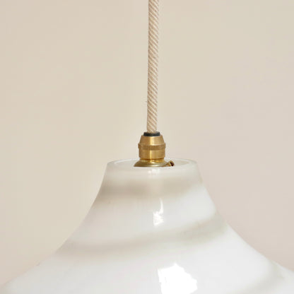 Vintage spiral opaline pendant light