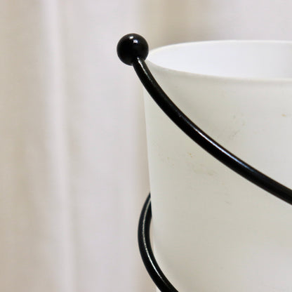 Pair of Spiral-Wrap Table Lamps with Frosted Glass Shades, c. late 20th century