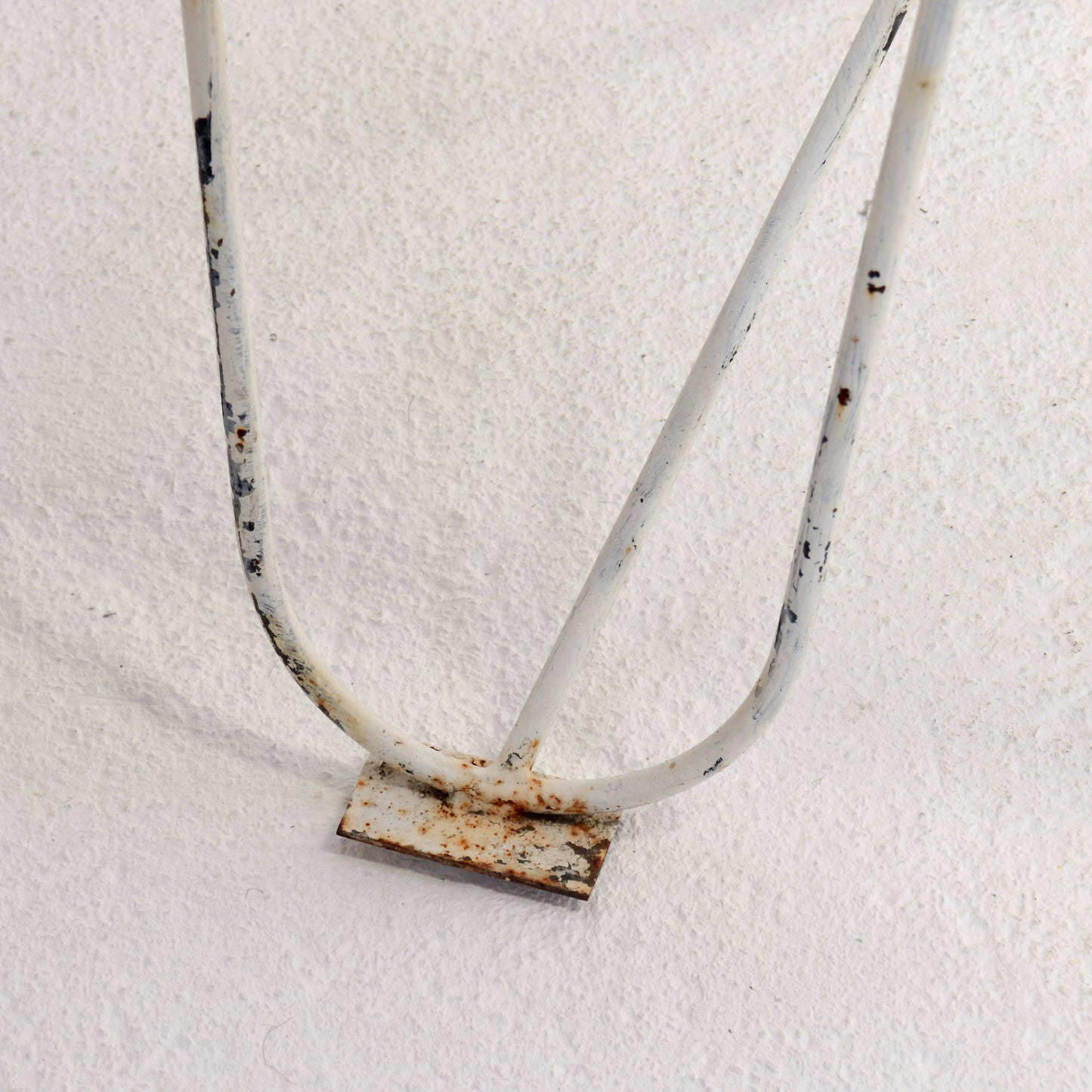 Vintage French iron strap bench and table