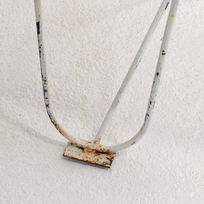 Vintage French iron strap bench and table