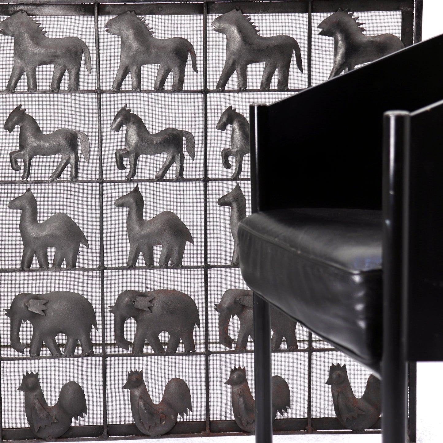 Atelier Marolles wrought iron fire screen