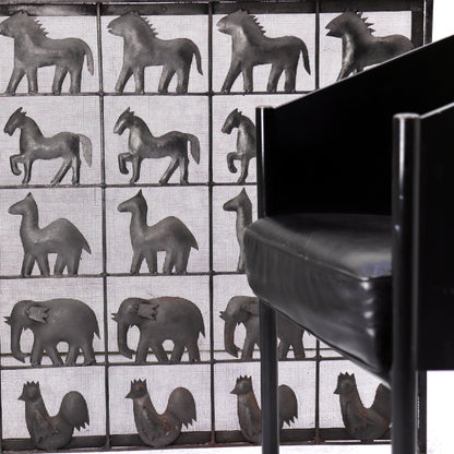 Atelier Marolles wrought iron fire screen