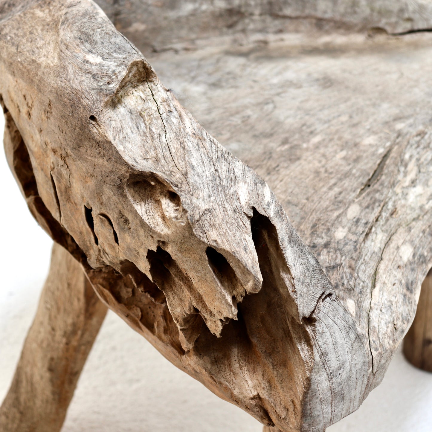 Primitive carved wood chair