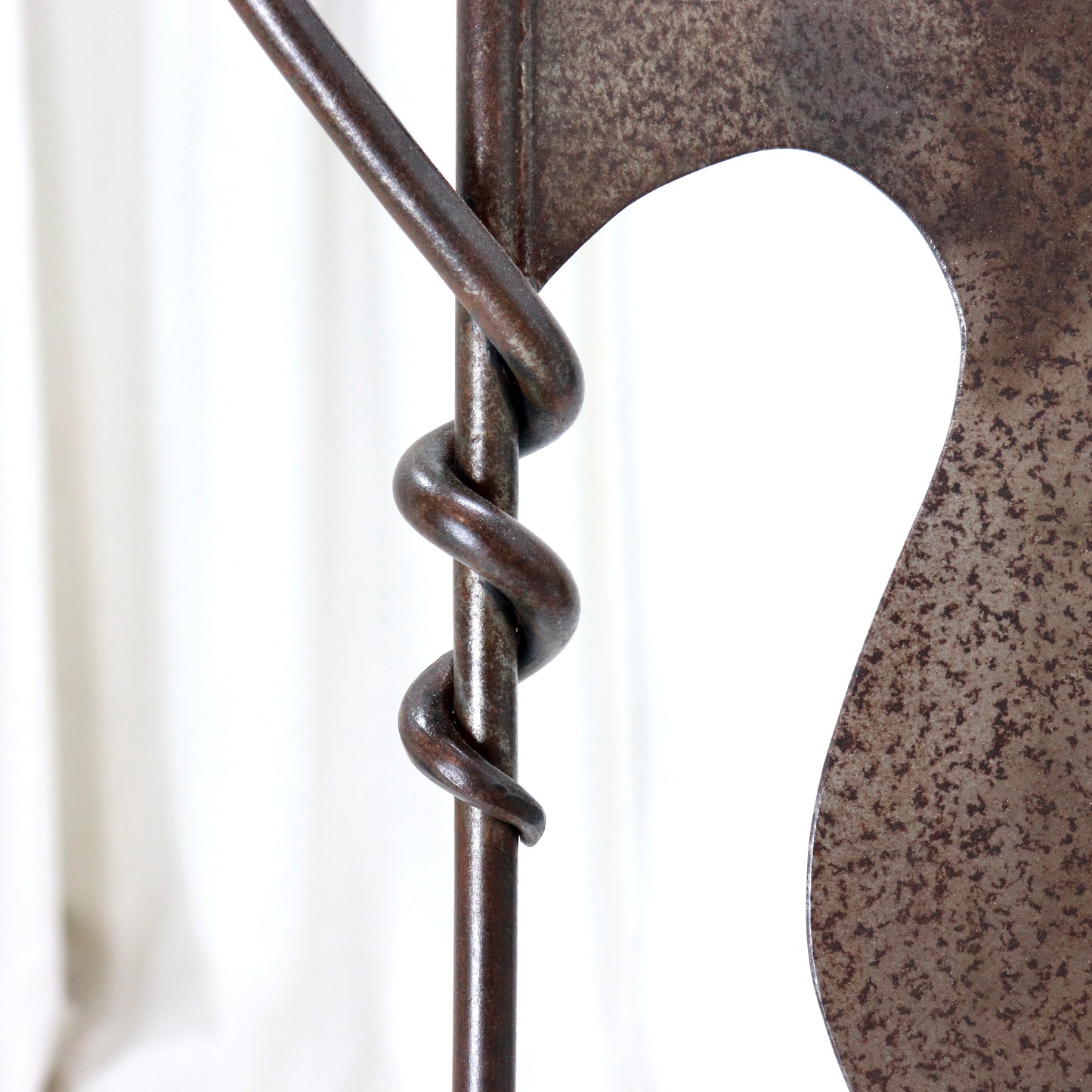Decorative twisted ironwork detail close-up