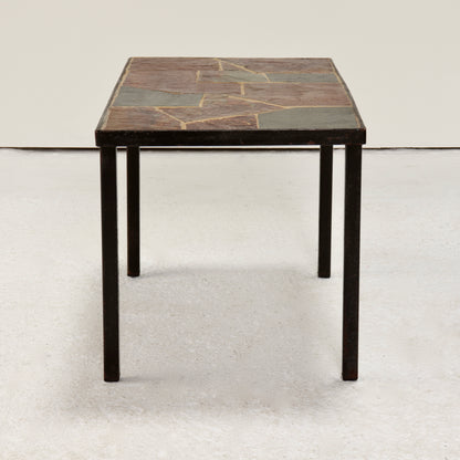 Slate mosaic side table