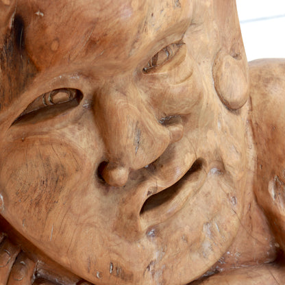 Large Hand-Carved Sculptural Side Table