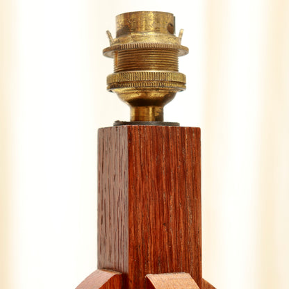 Petite Art Deco Oak Table Lamp