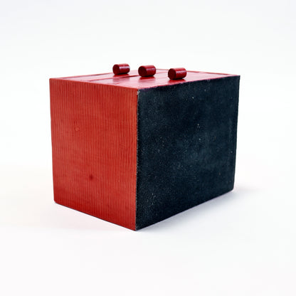 Red Leather Three-Drawer Jewellery Box