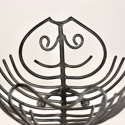 Sculptural Wrought Iron Fish Skeleton Bowl
