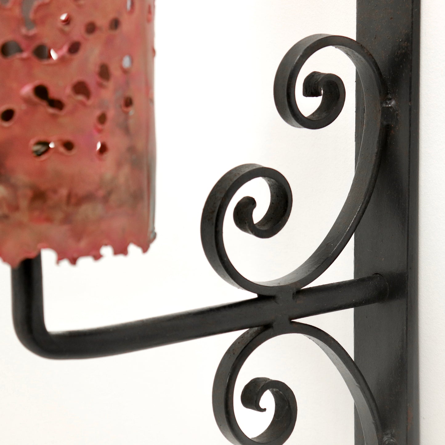 Artisan-Made Copper & Wrought-Iron Wall Lights (Pair)