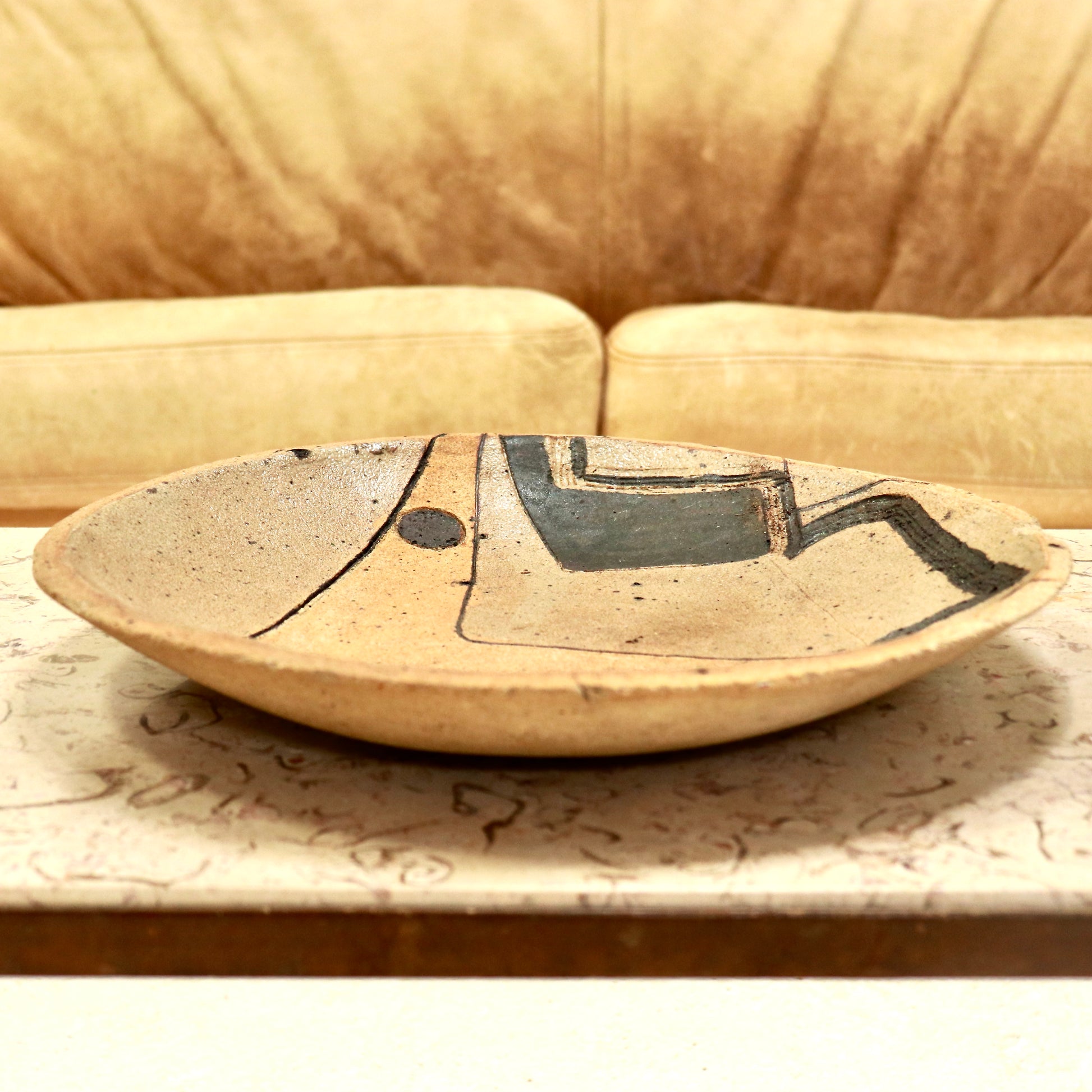 Hand-thrown ceramic bowl on coffee table