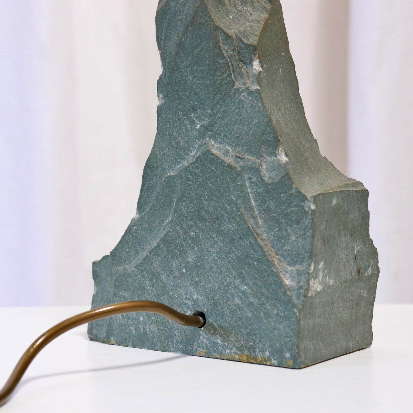Rear detail showing wiring on slate lamp
