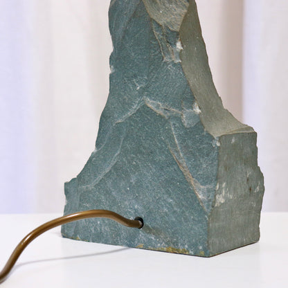 Rear detail showing wiring on slate lamp