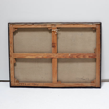 French abstract oil on canvas