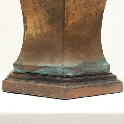 Vintage Pressed Brass Table Lamp