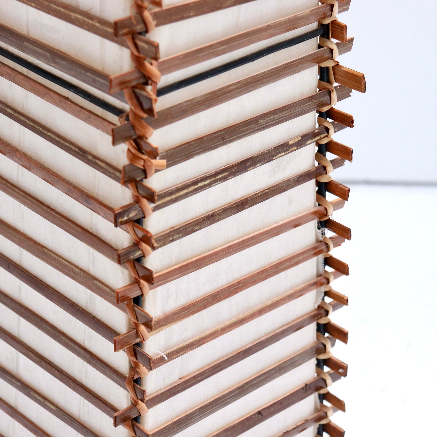 Bamboo slat floor lamp detail