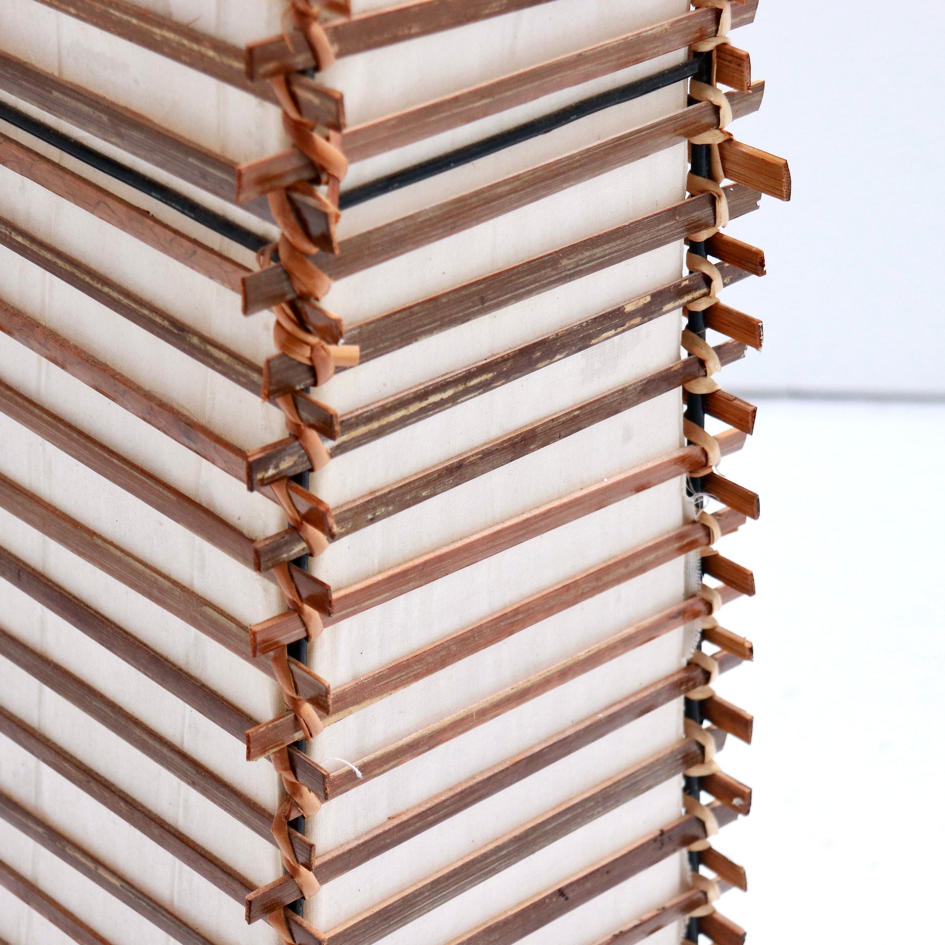 Bamboo slat floor lamp detail