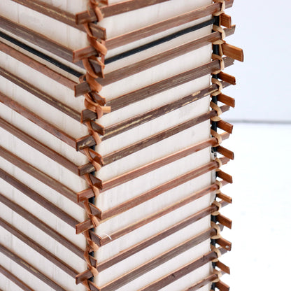 Bamboo slat floor lamp detail