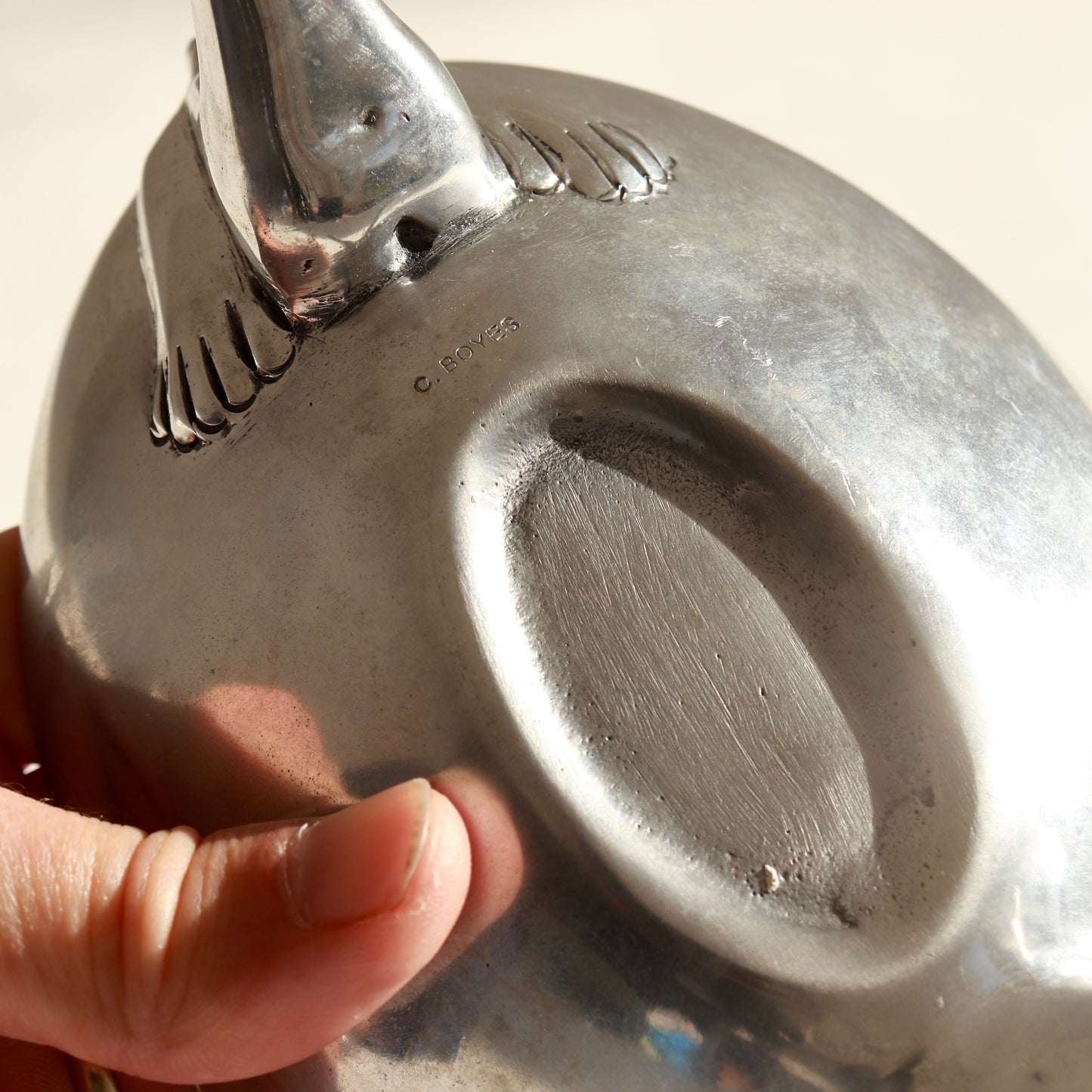 Detail of cast aluminium surface and condition