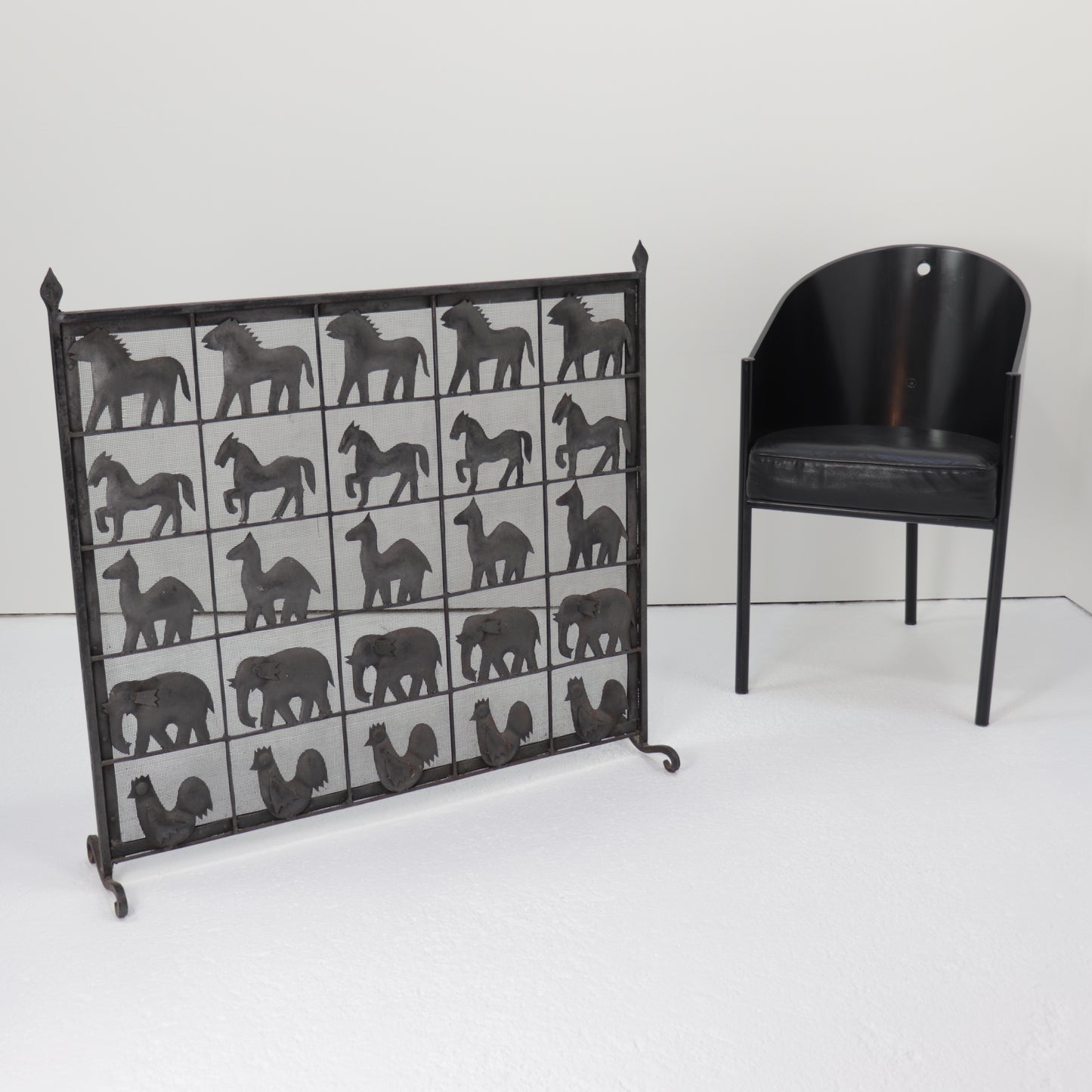 Atelier Marolles wrought iron fire screen