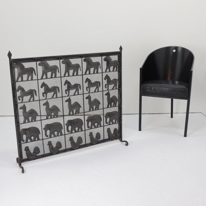 Atelier Marolles wrought iron fire screen