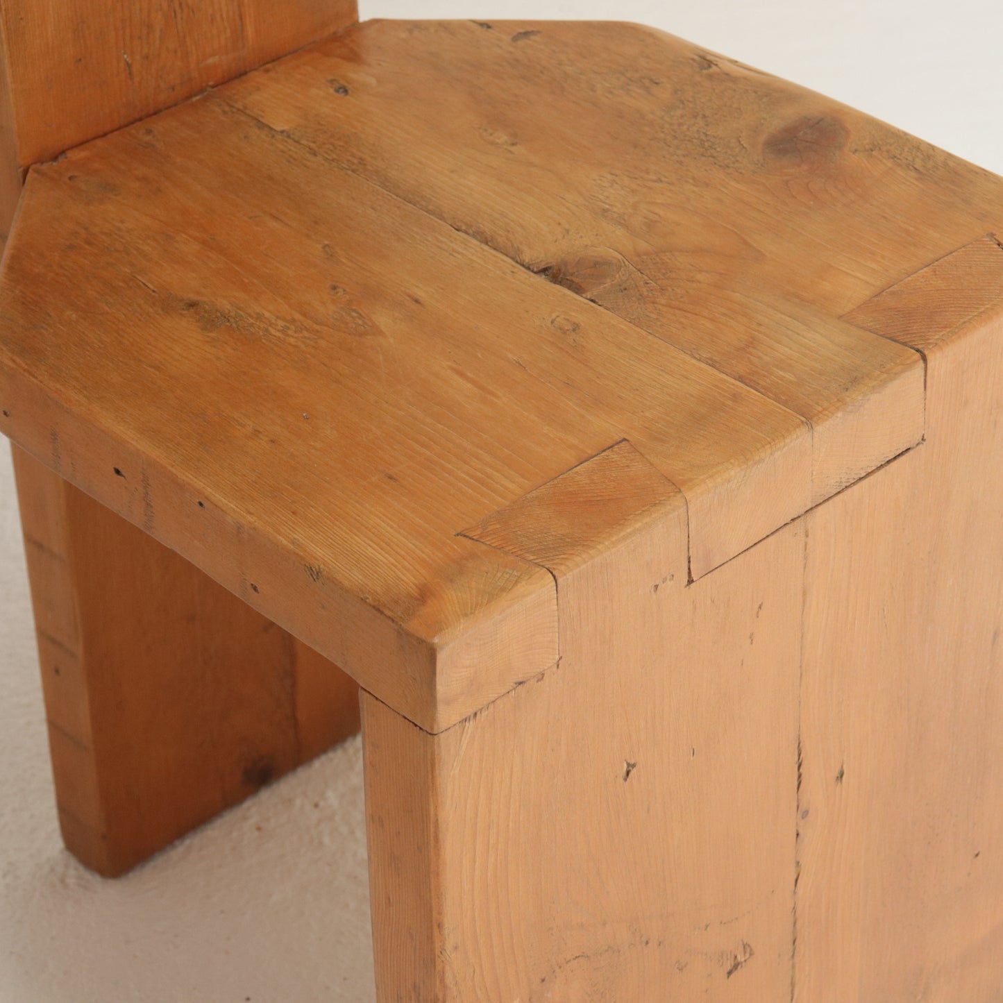 Brutalist Pine Dining Chairs