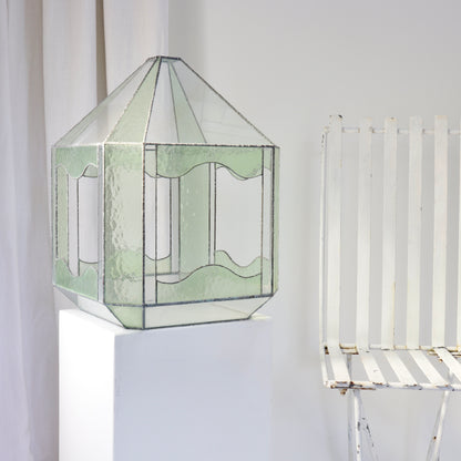 Antique leaded glass conservatory-style terrarium