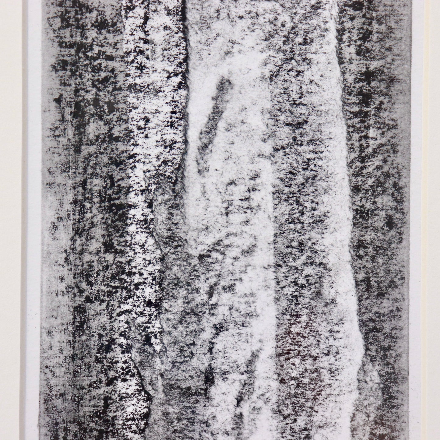 Close-up of textured charcoal mark-making