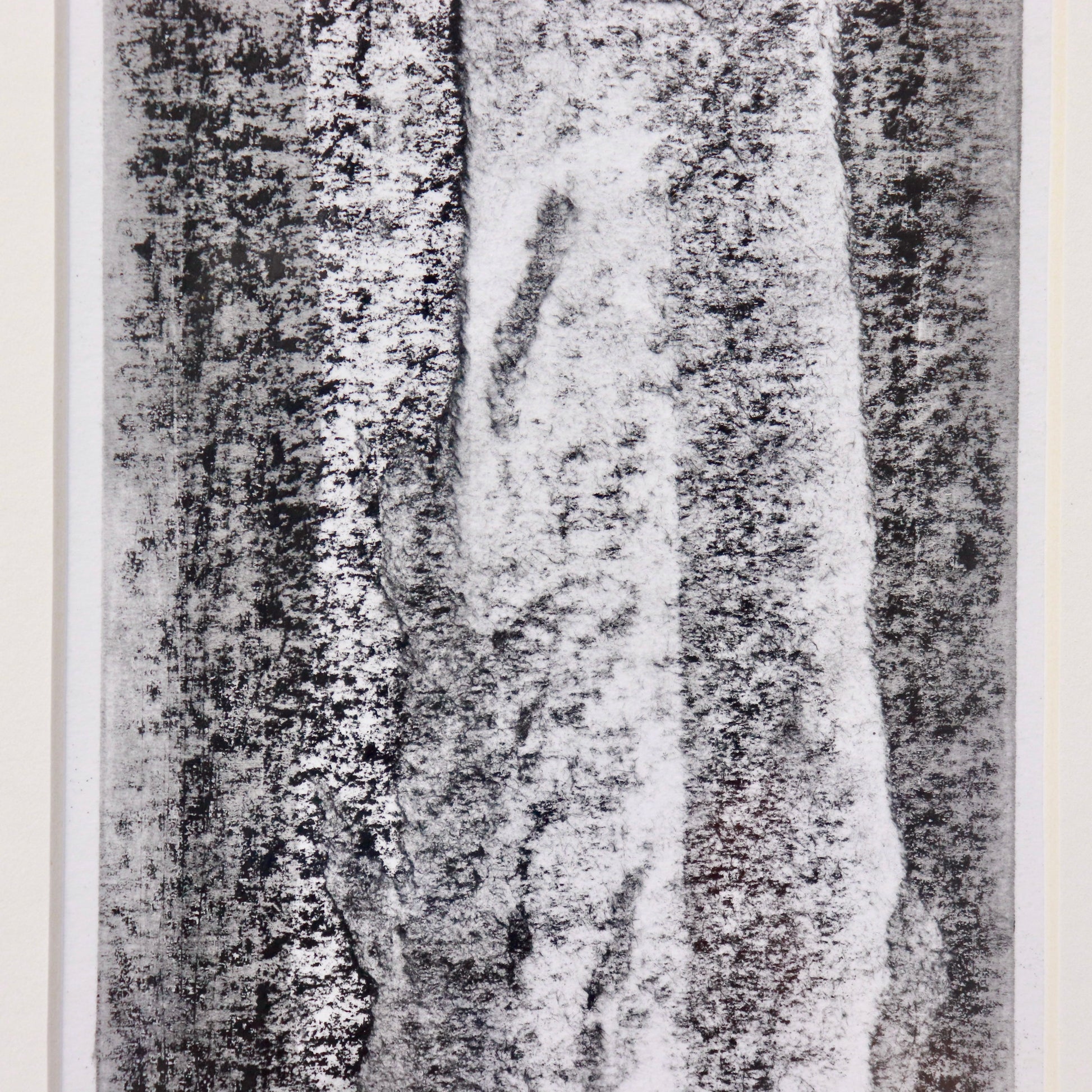 Close-up of textured charcoal mark-making