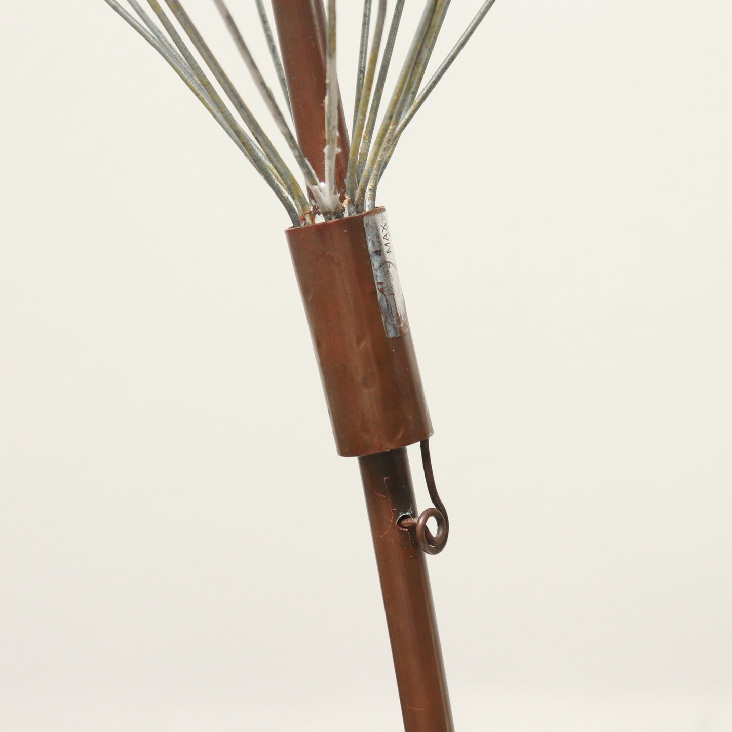 Sculptural Copper & Wirework Lamp with Handmade Glass Grape Shade