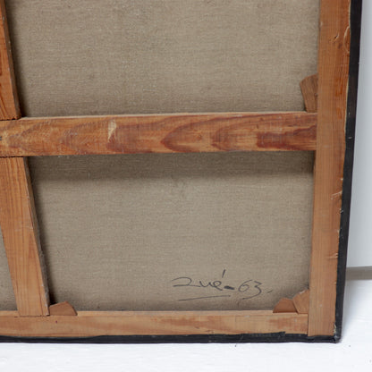 French abstract oil on canvas