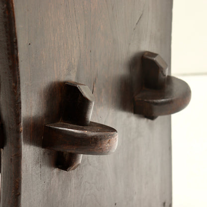 Handcrafted chestnut chair with pegged joints detail