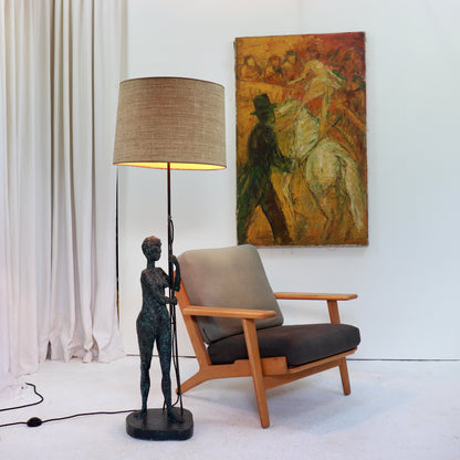 Mid-century style sculptural floor lamp interior view