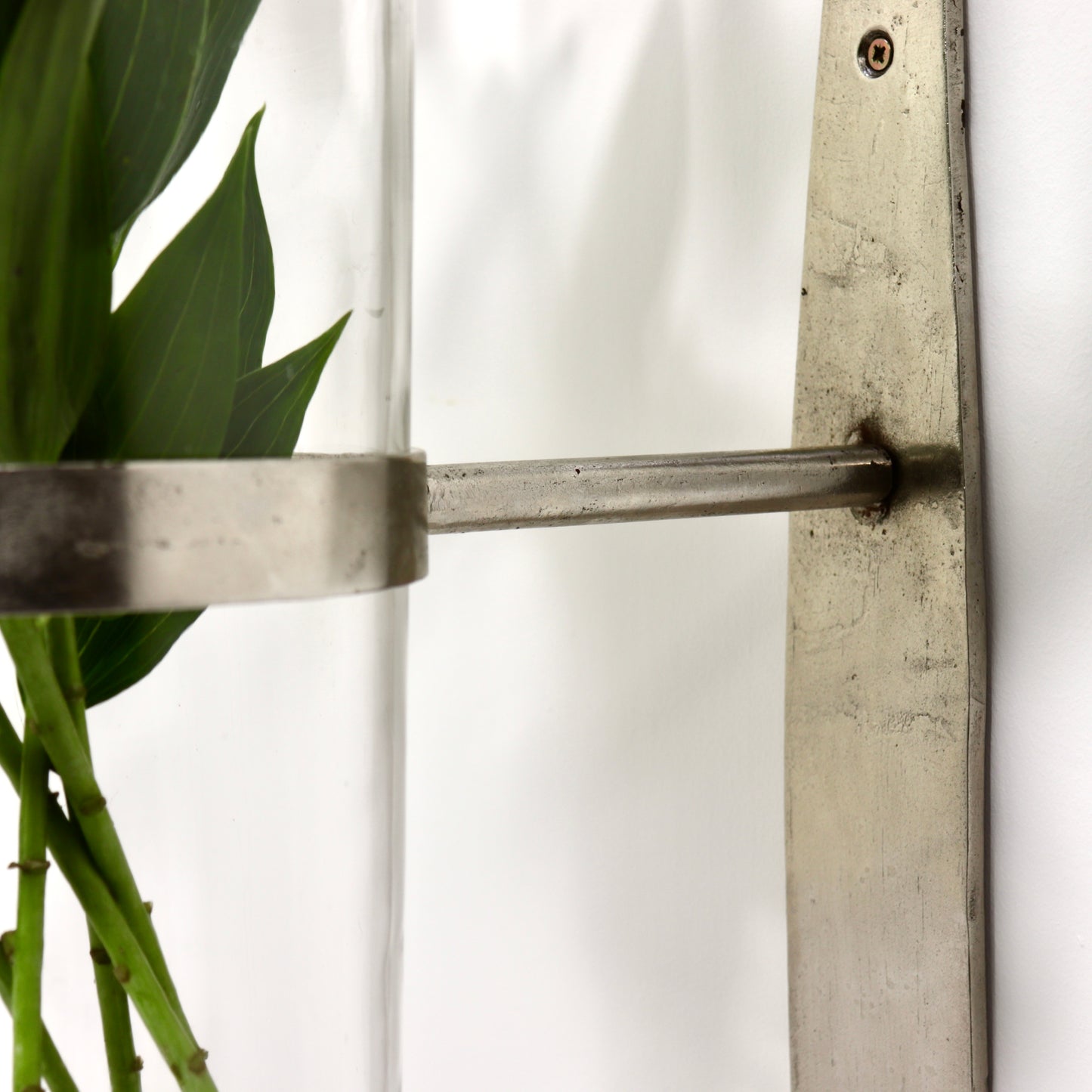 Wrought Iron and Glass Wall Sconce Vase