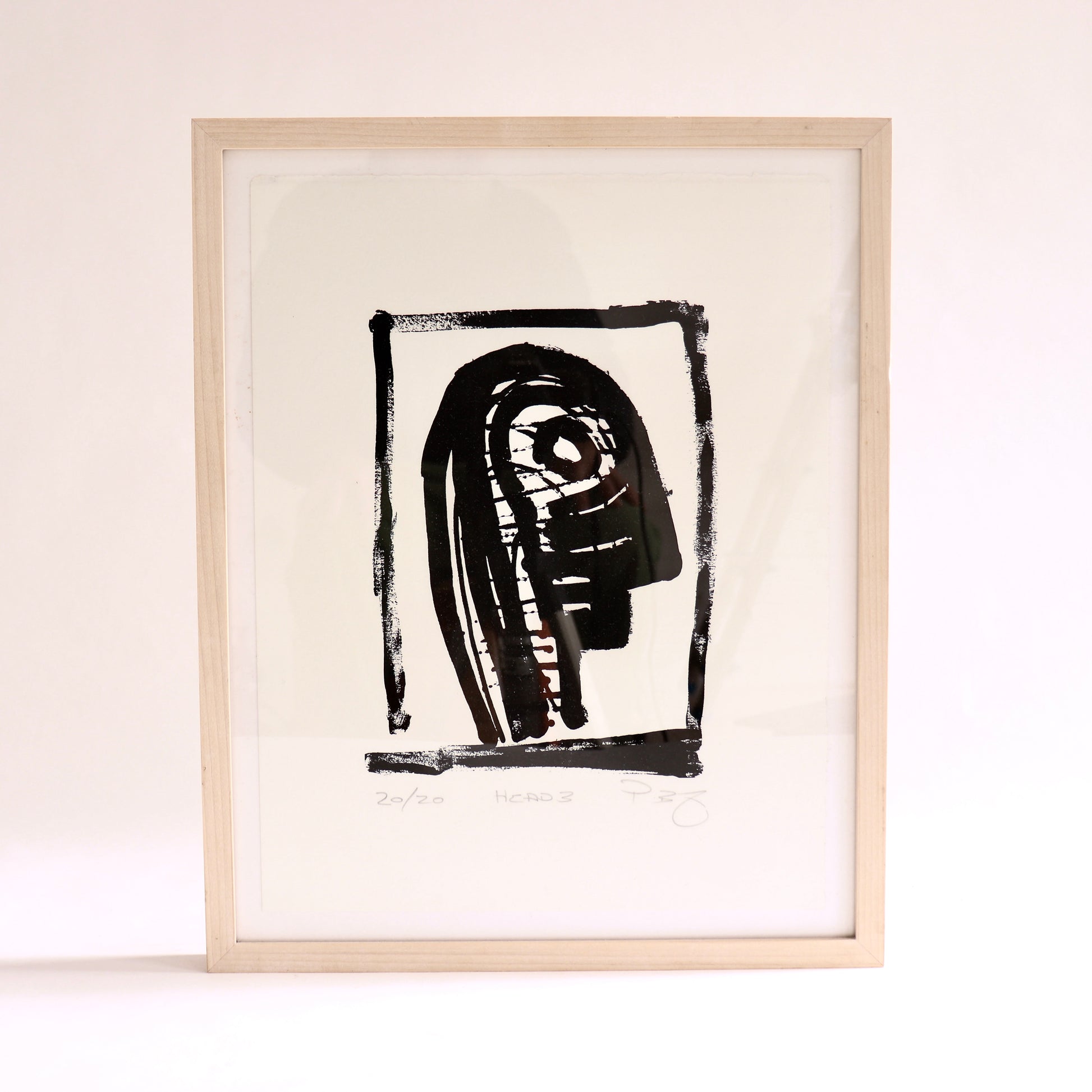 Black and white graphic head artwork Benyovits