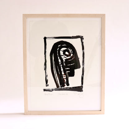 Black and white graphic head artwork Benyovits