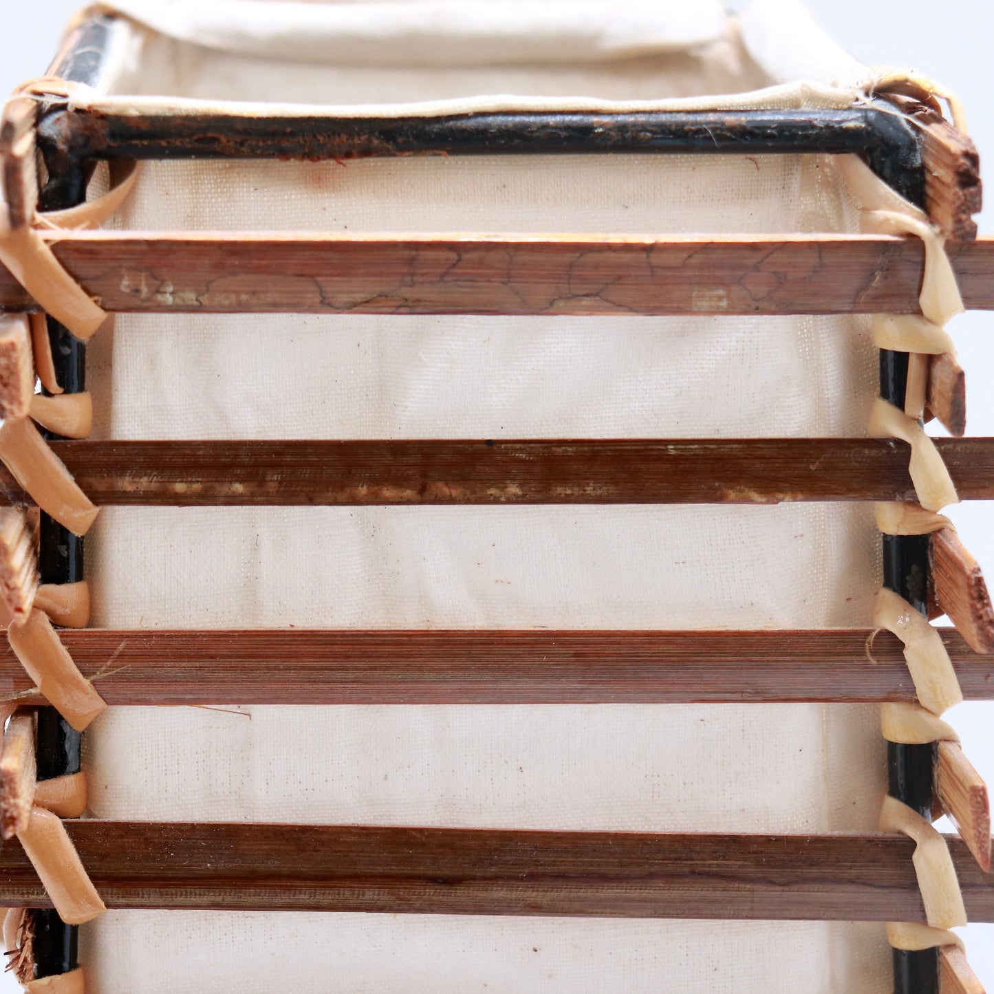 Mid-Century Japanese Bamboo & Linen Floor Light