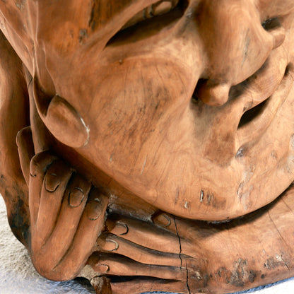 Large Hand-Carved Sculptural Side Table