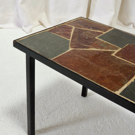 Slate mosaic side table