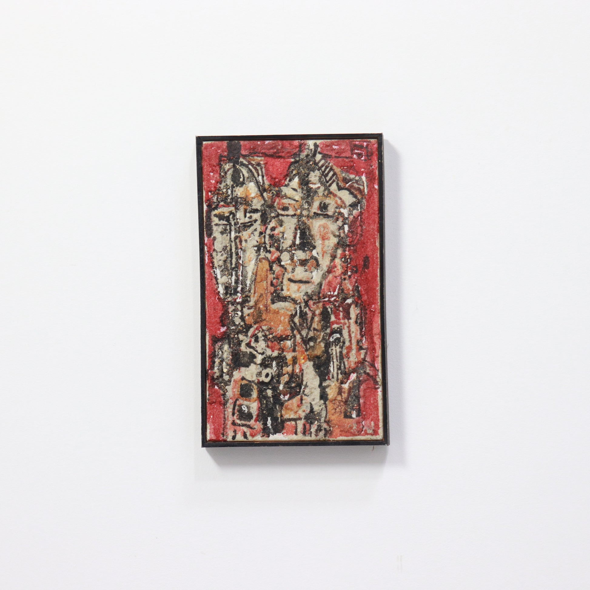 Vintage carborundum painting with dancing figures