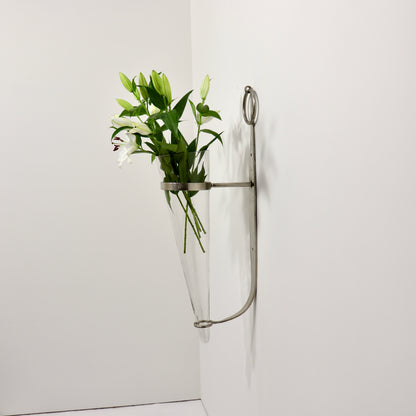 Wrought Iron and Glass Wall Sconce Vase