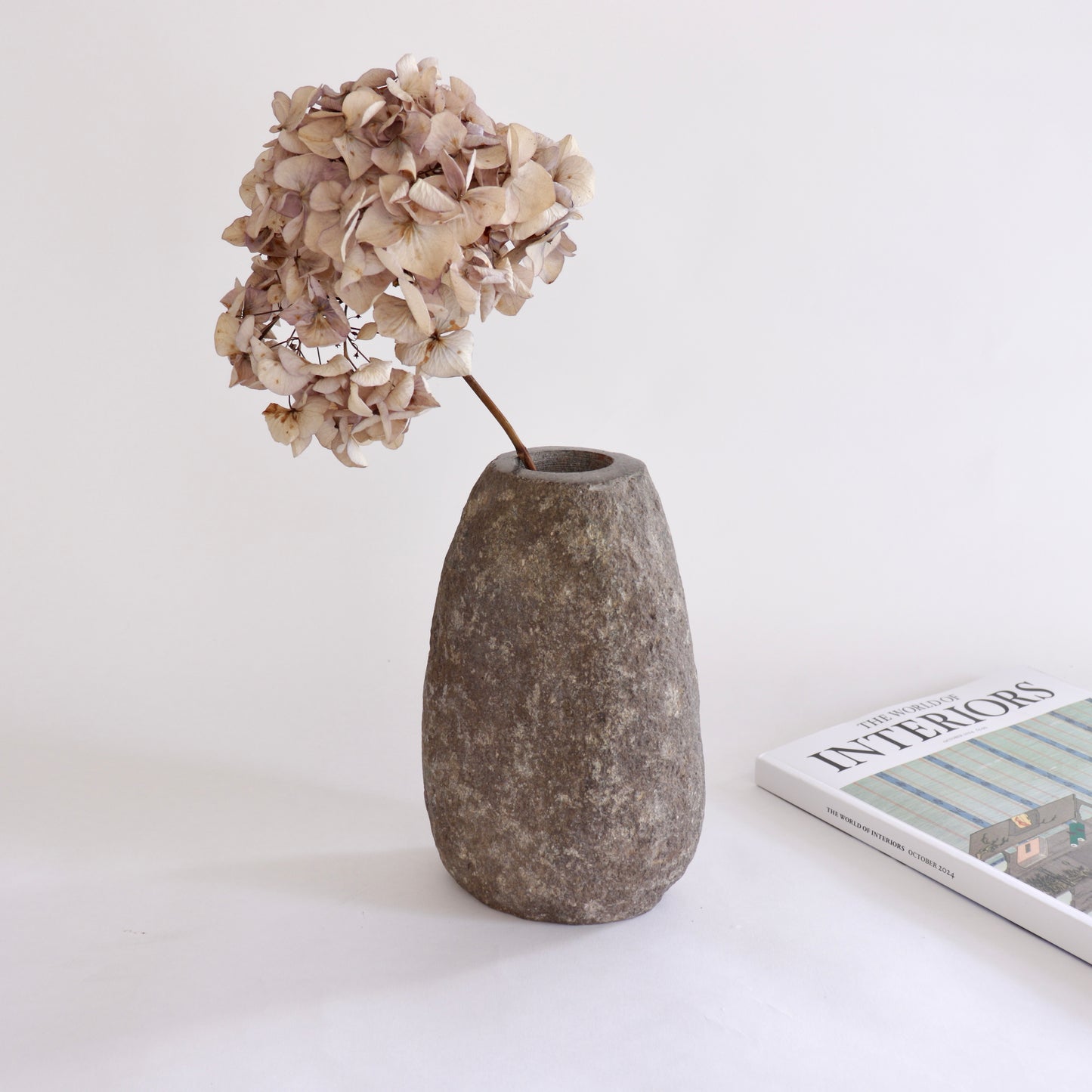 Granite rock vase